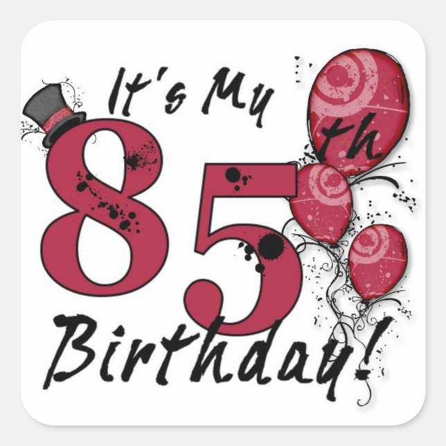 Es ist mein 85. Geburtstag Grunge Ballon Aufkleber (Vorderseite)