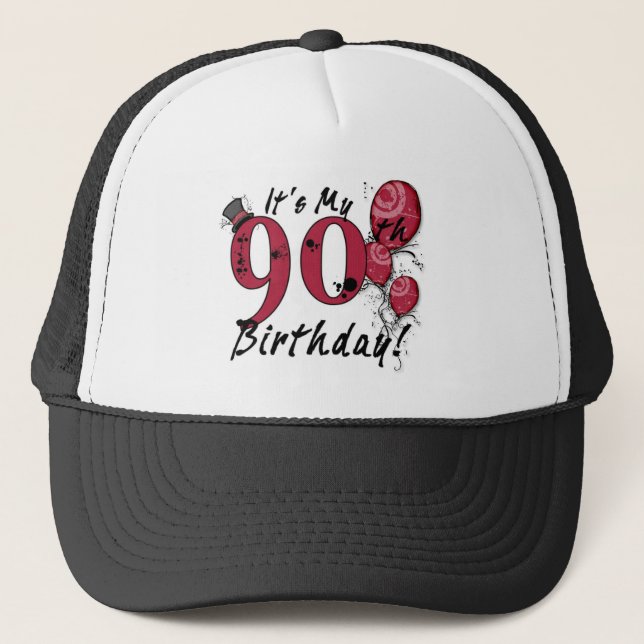 Es ist mein 90. Geburtstagsgrunge Truckerkappe (Vorderseite)