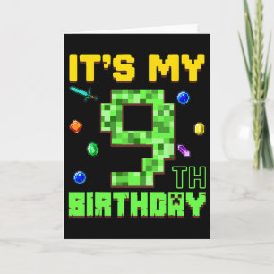 Es ist mein 9. Geburtstag 9-jähriger Junge Gamer P Karte