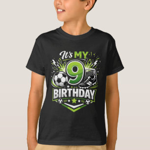 Es ist mein 9. Geburtstag Junge Fußball 9 Jahre al T-Shirt