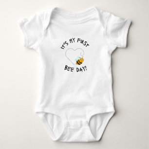Es ist mein erster Bee Day Onsie Baby Strampler