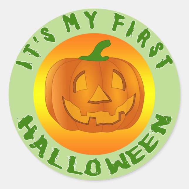 Es ist mein erstes Halloween Runder Aufkleber (Vorderseite)