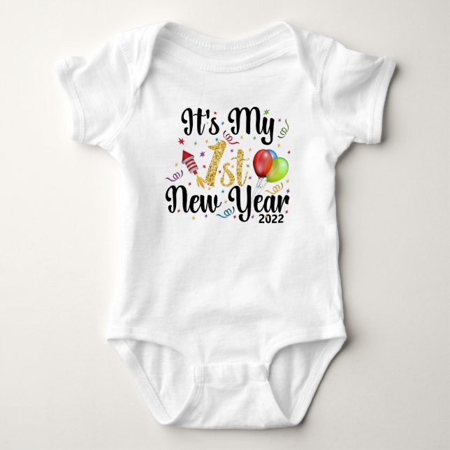 Es ist mein erstes neues Jahr Baby Strampler (Vorderseite)