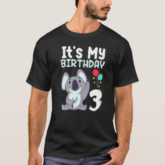 Es ist mein Geburtstag 3 Kinder Party Themed Koala T-Shirt