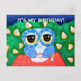 ES IST MEIN GEBURTSTAG! (Blaubeernacht) Einladungspostkarte