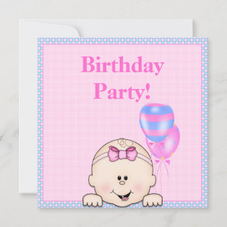 ES IST MEIN GEBURTSTAG PARTY PINK Halbglanz Einladung