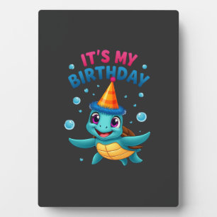 Es ist mein Geburtstag Süße Meeresschildkröte Ozea Fotoplatte