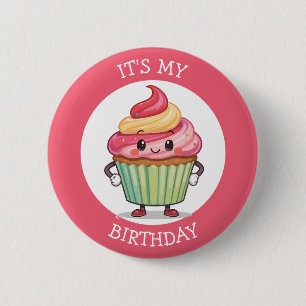 Es ist mein Geburtstag! Süße personalisierte rosa Button