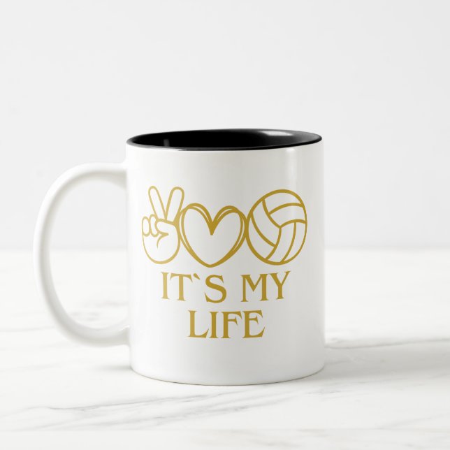 es ist mein Leben, Volleyball Zweifarbige Tasse (Links)
