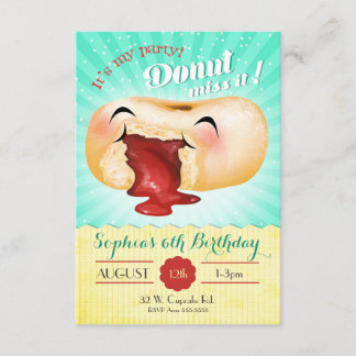 Es ist mein Party Donut Miss es! Einladung zum Geb
