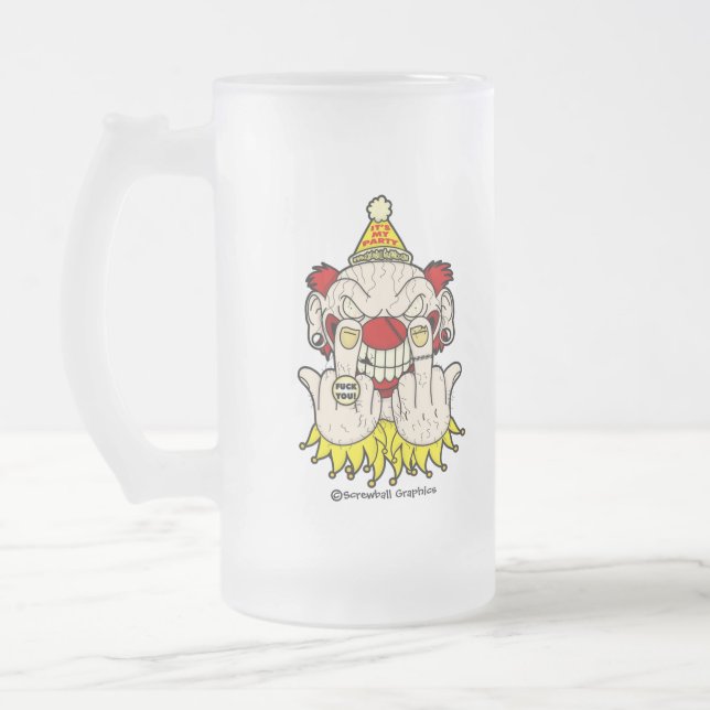 Es ist mein Party... Mattierte Bier-Tasse Mattglas Bierglas (Links)