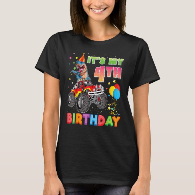 Es ist mein viertjähriges Dinosaurier-Monster C T-Shirt (Vorderseite)