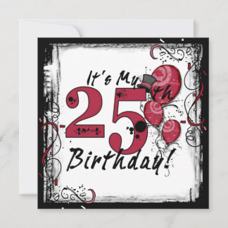Es ist meine 25. Geburtstagsparty Grunge Einladung