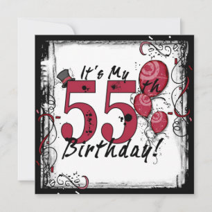Es ist meine 55. Geburtstagsparty Grunge Einladung