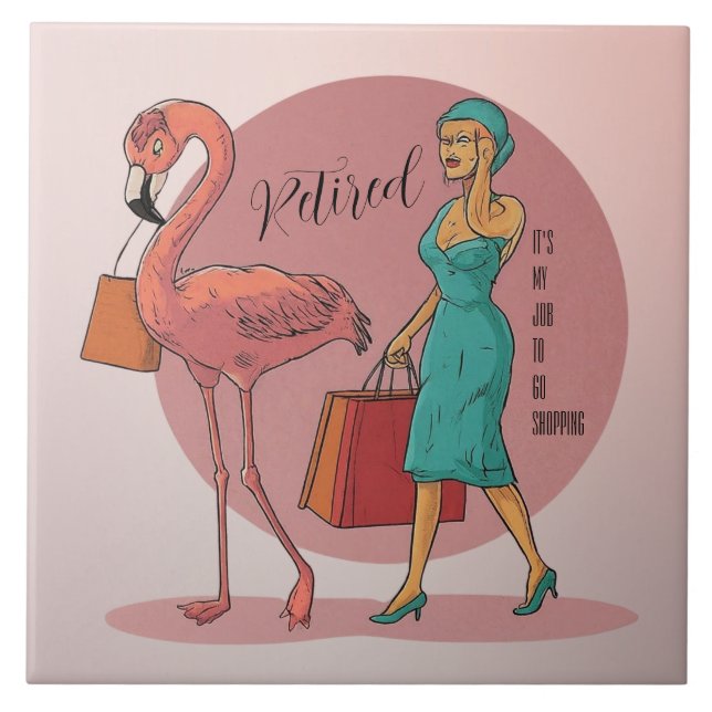 Es ist meine Aufgabe, Pink Flamingo zu kaufen Fliese (Vorderseite)