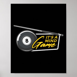 Es ist Mind Game Pool Snooker Billiards Player Poster