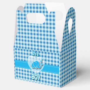 Es ist mit Baby-Elefanten ein Jungen-, Blaues u. Geschenkschachtel