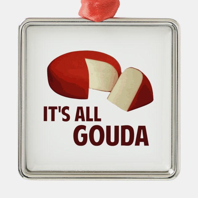 Es ist mit Goudakäse ganz gut Silbernes Ornament (Vorne)