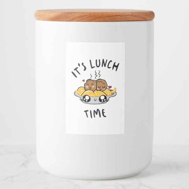 Es ist Mittagszeit Lebensmitteletikett (Vorderseite)