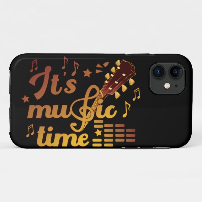 Es ist Musik-Zeit, Gold Gitarre Musical Case-Mate iPhone Hülle (Rückseite (Horizontal))