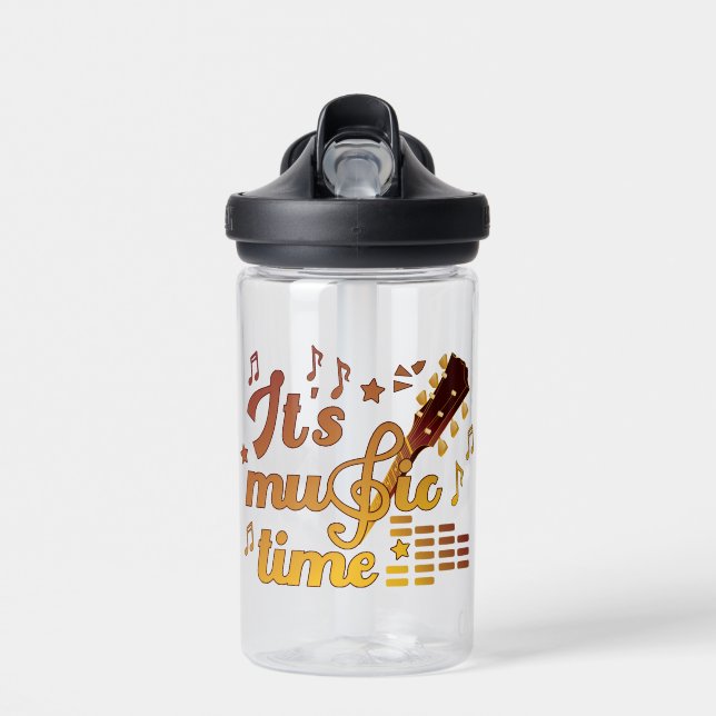 Es ist Musik-Zeit, Gold Gitarre Musical Trinkflasche (Vorne)