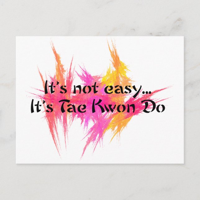Es ist nicht leicht - Taekwondo (rosa) Postkarte (Vorderseite)