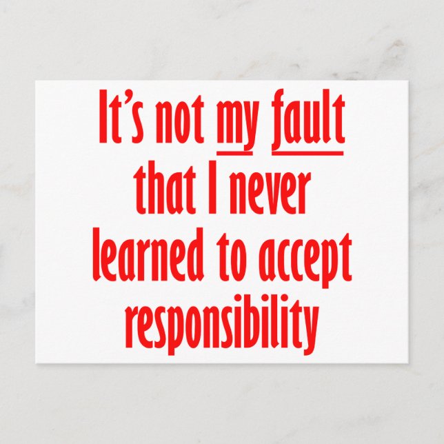 Es ist nicht meine Schuld Postkarte (Vorderseite)