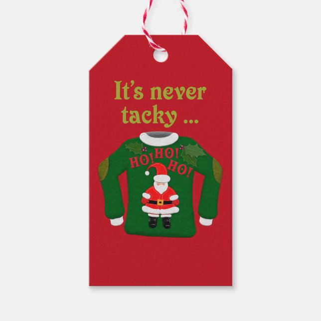 Es ist nie kitschig süßer Weihnachtsaufkleber Geschenkanhänger (Vorderseite)