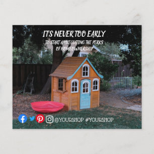 Es ist nie zu früh echte Anwesen Marketing Postkar Flyer