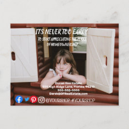 Es ist nie zu früh echte Anwesen Marketing Postkar Postkarte