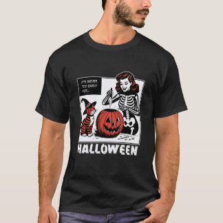 Es ist nie zu früh für Halloween, schwarze Katze H T-Shirt