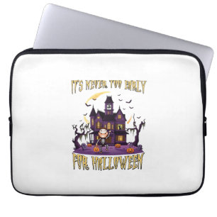 Es ist nie zu früh Halloween Spukhaus Skelett Laptopschutzhülle