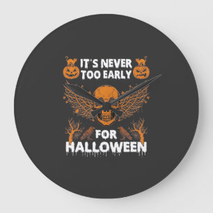 Es ist nie zu früh Halloween Totenkopf Reben Flüge Große Wanduhr