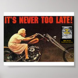 ES IST NIE ZU SPÄT - Oma auf Harley Poster