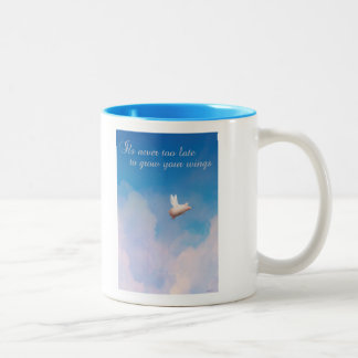 Es ist nie zu spät, um Flügel zu bauen Zweifarbige Tasse