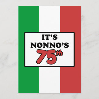 Es ist Nonnos 75. Geburtstags-italienische Flagge Einladung