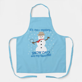 Es ist NOw Mystery Detective Snowman Blue Schürze