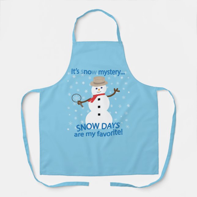 Es ist NOw Mystery Detective Snowman Blue Schürze (Vorderseite)