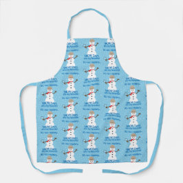 Es ist NOw Mystery Detective Snowman Blue Schürze