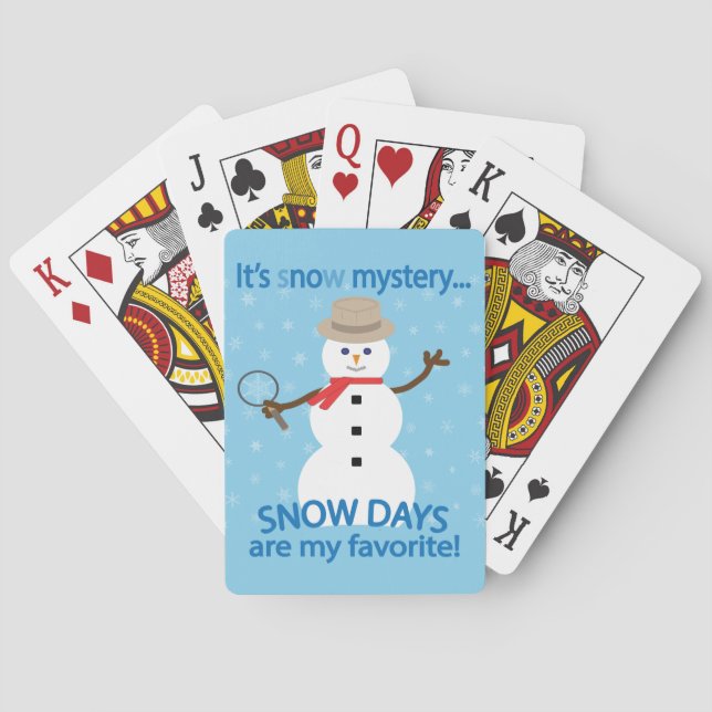 Es ist NOw Mystery Detective Snowman Blue Spielkarten (Rückseite)