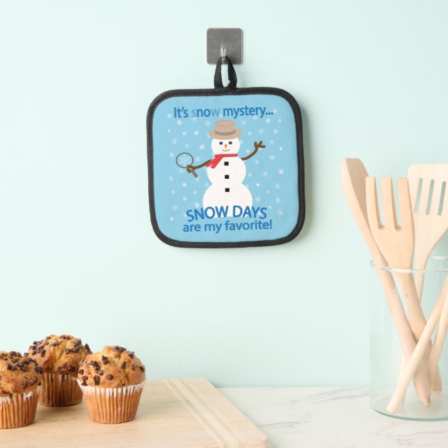 Es ist NOw Mystery Detective Snowman Blue Topflappen (Insitu (Hängend))