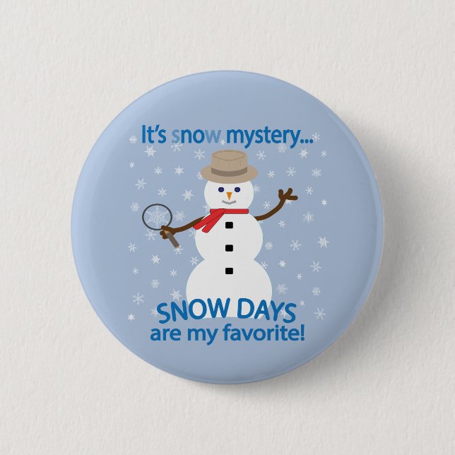 Es ist NOw Mystery Detective Snowman Button (Vorderseite)