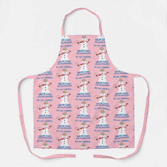Es ist NOw Mystery Detective Snowman Pink Schürze (Vorderseite)