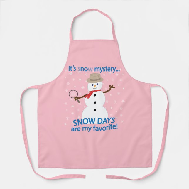 Es ist NOw Mystery Detective Snowman Pink Schürze (Vorderseite)