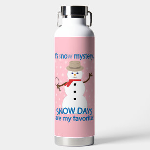 Es ist NOw Mystery Detective Snowman Pink Trinkflasche
