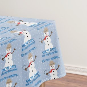Es ist NOw Mystery Detective Snowman Tischdecke