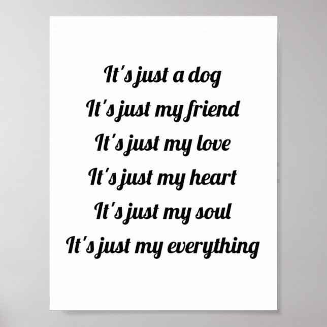 Es ist nur ein Dog Poster (Vorne)