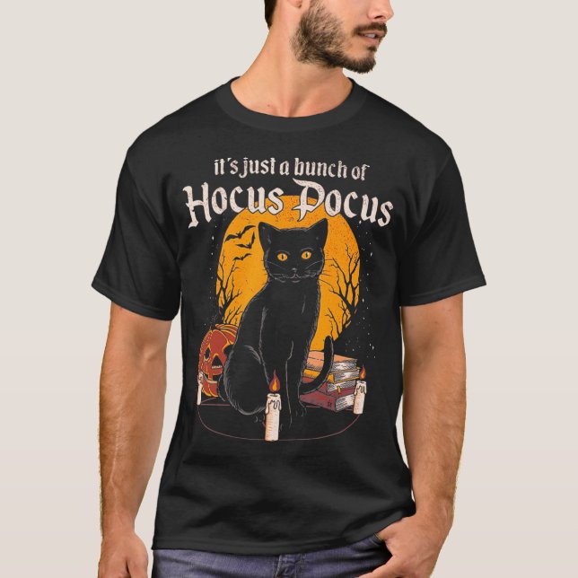 Es ist nur ein Haufen lustiger Halloween-Black Cat T-Shirt (Vorderseite)