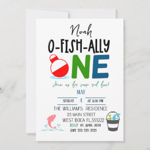 Es ist O-Fish-Ally One , 1. Geburtstag Einladung