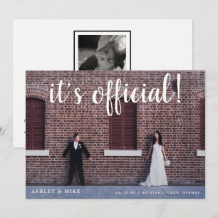 Es ist Offiziell 2 Foto Hochzeit Ankündigung